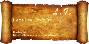 Laczina Irén névjegykártya